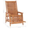 vidaXL Chaise longue de jardin avec repose-pied Bois de teck solide