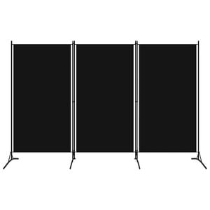 vidaXL Cloison de s&eacute;paration 3 panneaux Noir 260x180 cm