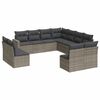 vidaXL Salon de jardin 11 pcs avec coussins gris r&eacute;sine tress&eacute;e
