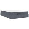 vidaXL Cadre de lit avec matelas avec matelas 2 pcs Gris Fonc&eacute; Velours