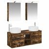 vidaXL Ensemble de mobilier de salle de bain 5 pcs Ch&ecirc;ne fum&eacute;
