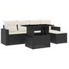 vidaXL Salon de jardin 6 pcs avec coussins noir r&eacute;sine tress&eacute;e