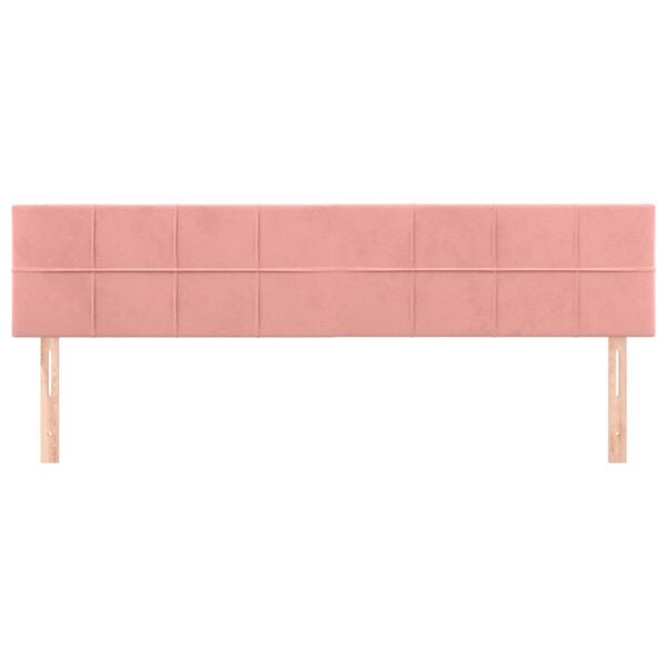 vidaXL T&ecirc;tes de lit 2 pcs Rose 80x5x78/88 cm Velours