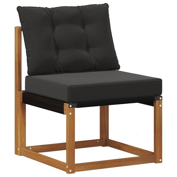 vidaXL Ensemble de canap&eacute;s d'ext&eacute;rieur 7 pcs Naturel et Noir