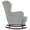 vidaXL Fauteuil à bascule à oreilles en velours gris clair bois massif