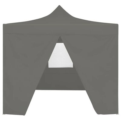 vidaXL Tente de réception pliable avec 4 parois 2x2 m Acier Anthracite