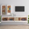 vidaXL Meubles TV 4 pcs Blanc Bois massif de pin