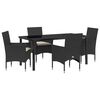 vidaXL Ensemble de salle &agrave; manger pour jardin 5 pc Noir polyrotin