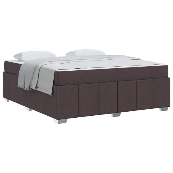 vidaXL Cadre de lit avec matelas Marron fonc&eacute; 180 x 200 cm tissu