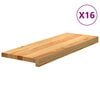 vidaXL Marches d'escalier 16 pcs marron clair 70x25x2 cm ch&ecirc;ne massif