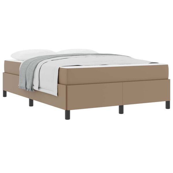 vidaXL Cadre de lit avec matelas Cappuccino 160 x 200 cm Faux cuir