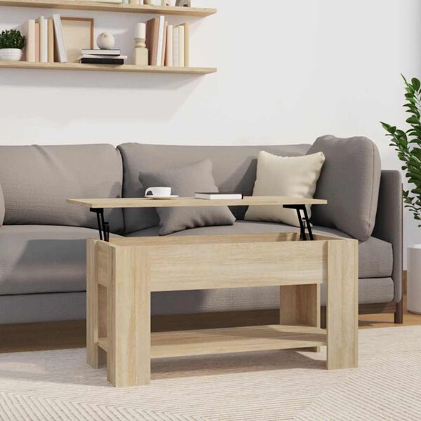 vidaXL Table basse ch&ecirc;ne sonoma 101x49x52 cm bois d'ing&eacute;nierie
