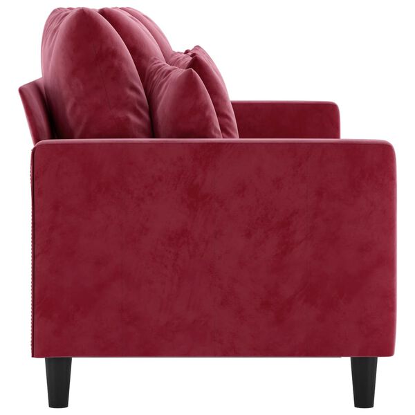 vidaXL Canap&eacute; &agrave; 3 places Rouge bordeaux 180 cm Velours
