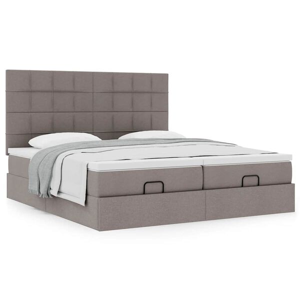 VidaXL Cadre de lit ottoman avec matelas taupe 200x200cm tissu