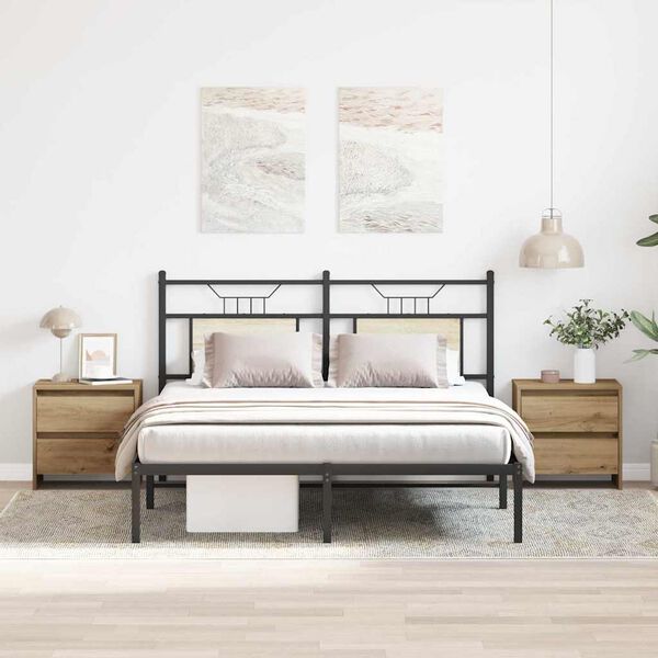 vidaXL Cabinet de chevet 2 pcs Ch&ecirc;ne artisanal 45 x 34 x 44,5 cm