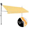 vidaXL Auvent manuel r&eacute;tractable avec LED 400 cm Blanc et orange