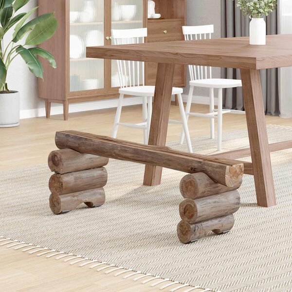 vidaXL banc Naturel 115 x 30 x 34 cm Bois de teck massif