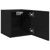 vidaXL Meuble TV mural 2 pc Ch&ecirc;ne noir Bois d'ing&eacute;nierie