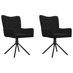 vidaXL Chaises pivotantes &agrave; manger lot de 2 Noir Velours