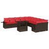 vidaXL Ensemble de canap&eacute; de jardin 11 pcs avec coussins marron