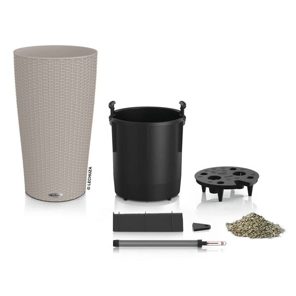 LECHUZA Jardini&egrave;re CILINDRO Cottage 32 ALL-IN-ONE diam&egrave;tre 32 cm