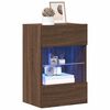 vidaXL Meubles muraux avec lumi&egrave;res LED pour TV 2 pcs ch&ecirc;ne marron 40x30x60,5 cm