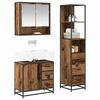 vidaXL Ensemble de mobilier de salle de bain 3 pcs Bois Ancien