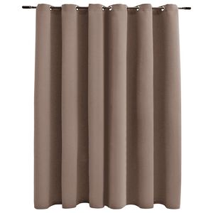 vidaXL Rideau occultant avec anneaux en m&eacute;tal Taupe 290x245 cm