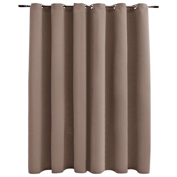 vidaXL Rideau occultant avec anneaux en m&eacute;tal Taupe 290x245 cm
