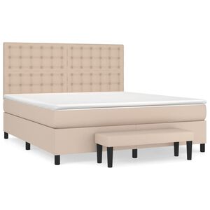 vidaXL Sommier &agrave; lattes de lit avec matelas Cappuccino 160x200 cm