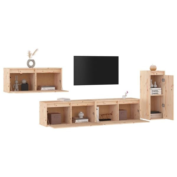 vidaXL Meubles TV 4 pcs Bois massif de pin