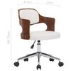 vidaXL Chaise pivotante de bureau Blanc Bois courbé et similicuir