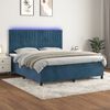 vidaXL Sommier &agrave; lattes de lit matelas et LED Bleu fonc&eacute; 180x200 cm