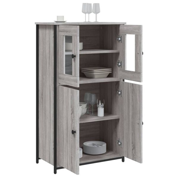 vidaXL Buffet haut sonoma gris 62x32x106,5 cm bois d'ing&eacute;nierie
