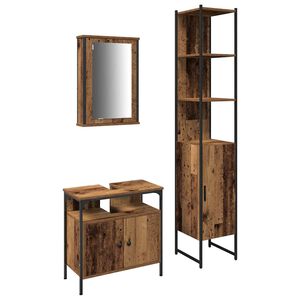 vidaXL Ensemble de mobilier de salle de bain 3 pc Bois Ancien