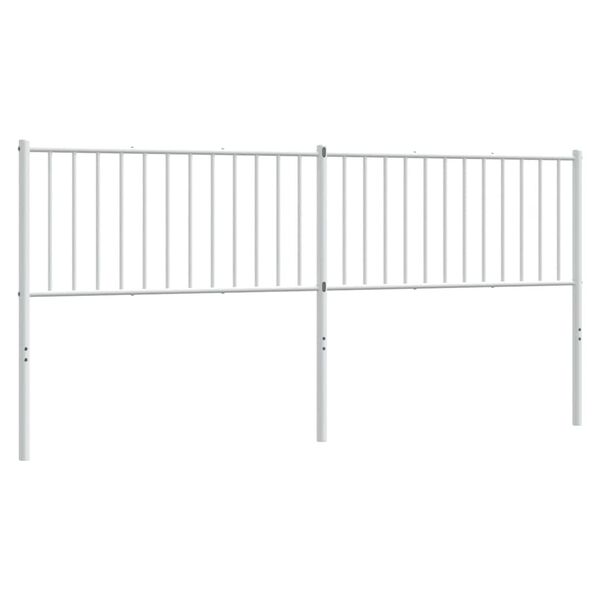 vidaXL T&ecirc;te de lit m&eacute;tal blanc 193 cm