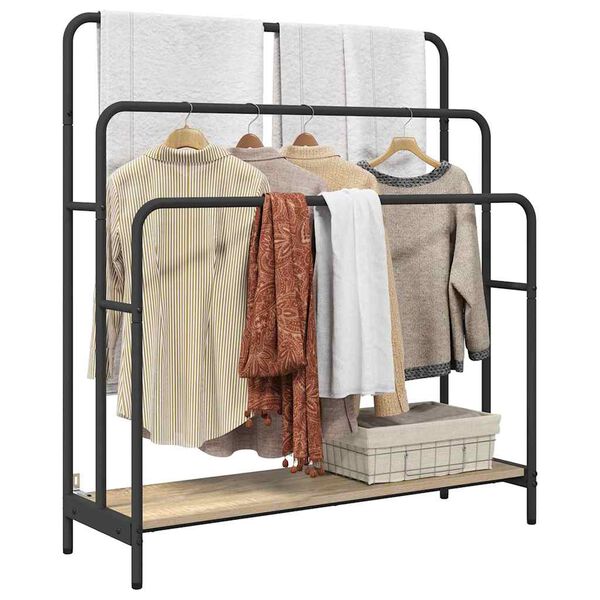 vidaXL Porte-v&ecirc;tements avec &eacute;tag&egrave;re Ch&ecirc;ne Sonoma 90 x 30 x 100,5 cm