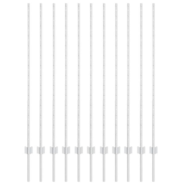 vidaXL Poteau de cl&ocirc;ture. 11 pcs Argent&eacute; 140 cm Acier