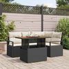 vidaXL Ensemble de canapé de jardin 5 pcs Noir Poly rotin
