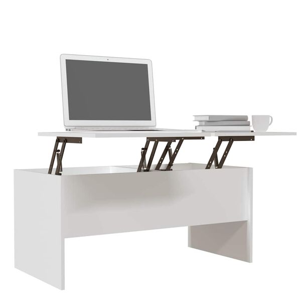 vidaXL Table basse Blanc 102x50,5x46,5 cm Bois d'ingénierie