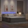 vidaXL Lit avec rangement et LED avec matelas Taupe 180 x 200 cm tissu