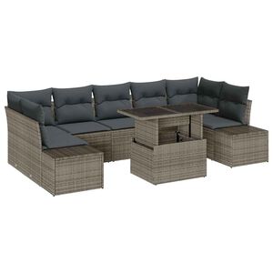 vidaXL Ensemble de Canap&eacute;s avec coussin 8 pcs Gris polyrotin