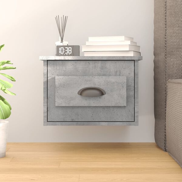 vidaXL Table de chevet murale gris b&eacute;ton 50x36x40 cm