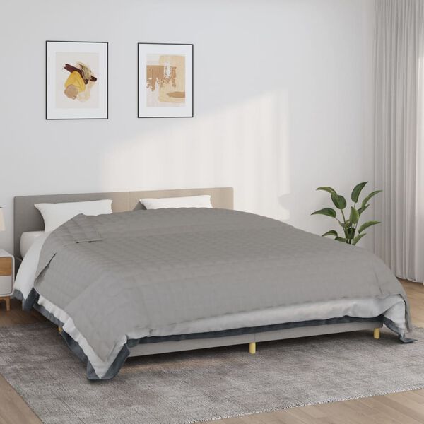 vidaXL Couverture lest&eacute;e Gris 235x290 cm 15 kg Tissu