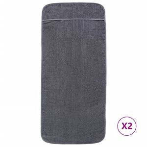 vidaXL Serviettes de plage 2 pcs anthracite 75x200 cm tissu 400 GSM