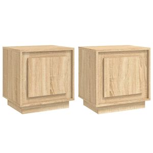vidaXL Tables de chevet 2pcs ch&ecirc;ne sonoma 44x35x45cm bois d'ing&eacute;nierie