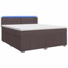 vidaXL Lit boxspring avec matelas Marron fonc&eacute; 160 x 200 cm Tissu