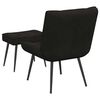 vidaXL Chaise de relaxation avec tabouret Noir Velours