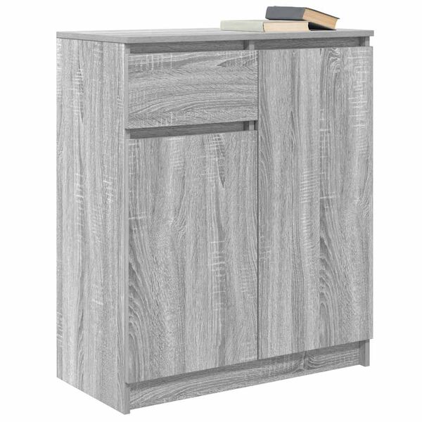 vidaXL Buffet avec tiroir sonoma gris 71x35x84 cm bois d'ing&eacute;nierie
