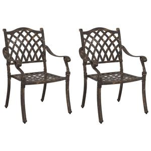 vidaXL Chaise de jardin 2 pcs Bronze 55 x 56,5 x 91cm Aluminium